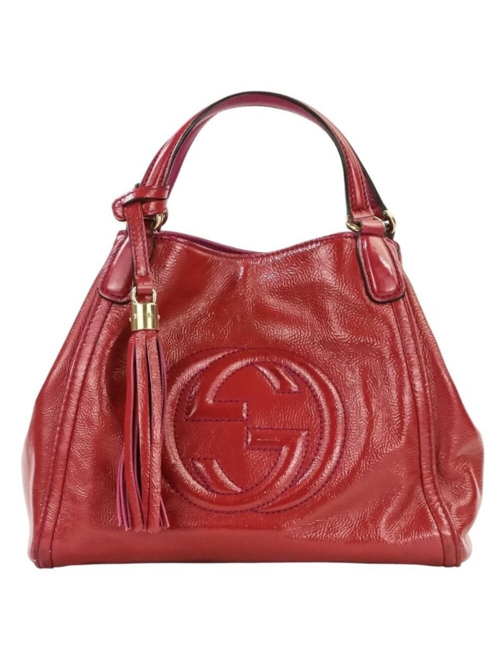 Gucci Soho Interlocking Leather 2-Way Handbag Red